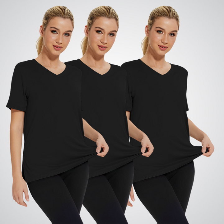 MiraLuxe™ | Casual Loose Fit Tee (3-Pack) | Black/ Black/ Black / S | Toronty Ottawa