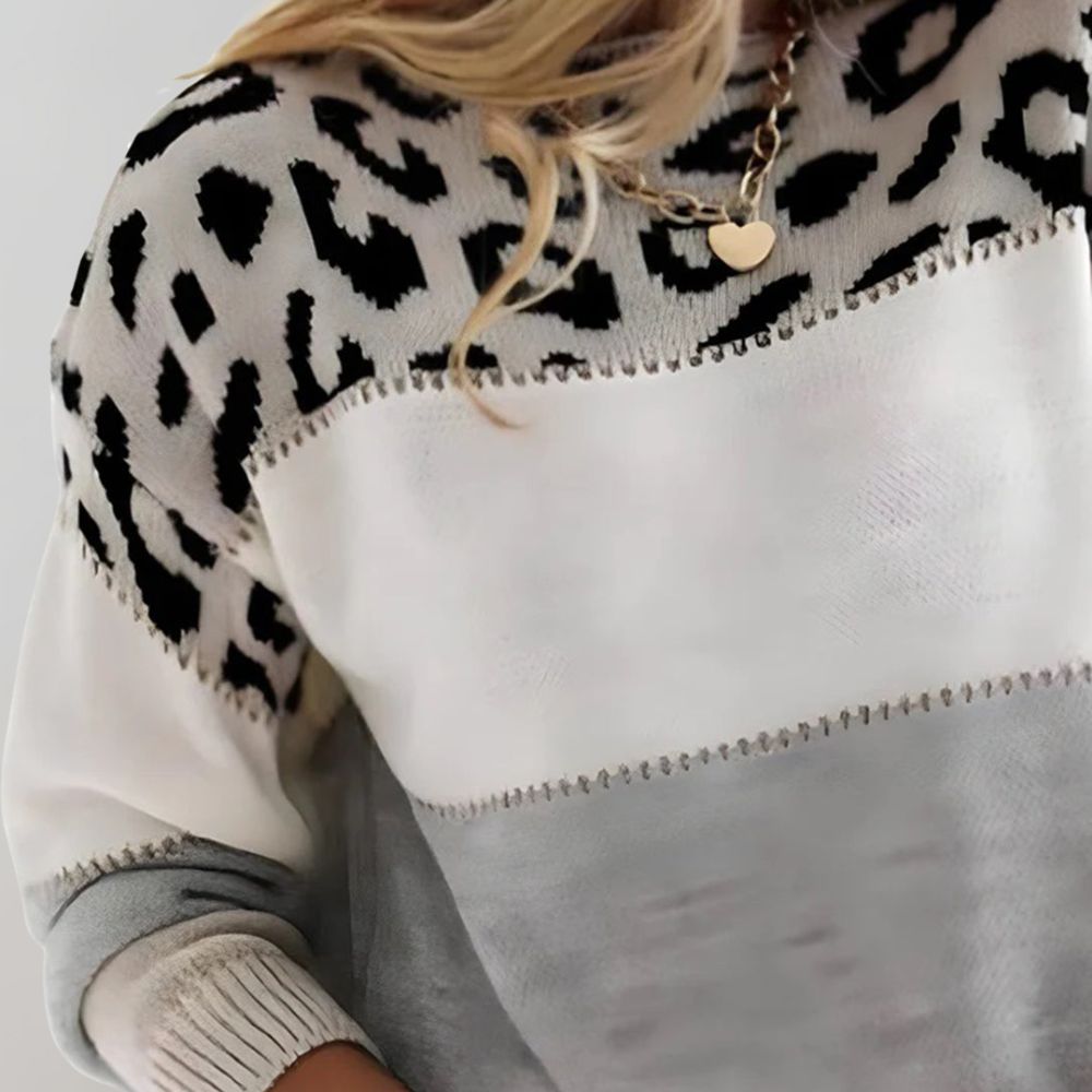 EMILY™ - LEOPARD PRINT JUMPER | Grey / S | Toronty Ottawa