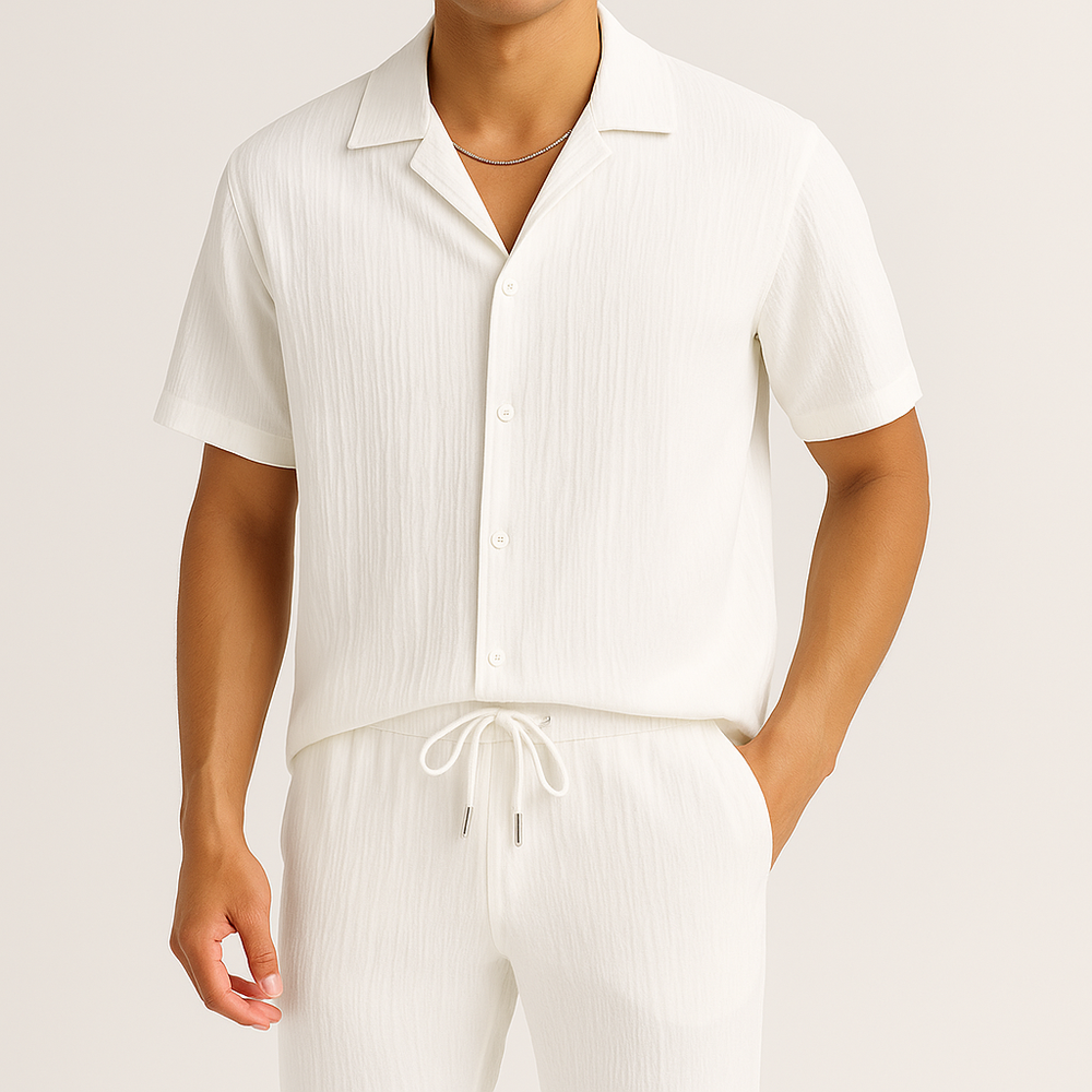 Havenford™ | Men’s Relaxed Linen Set | White / XS | Toronty Ottawa
