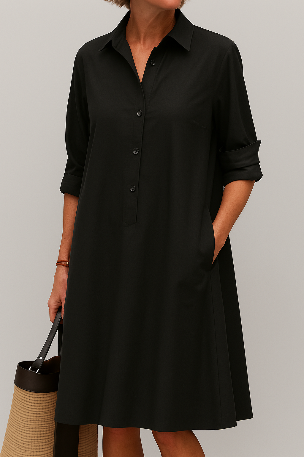 Claire – Everyday Shirt Dress | Black / S | Toronty Ottawa