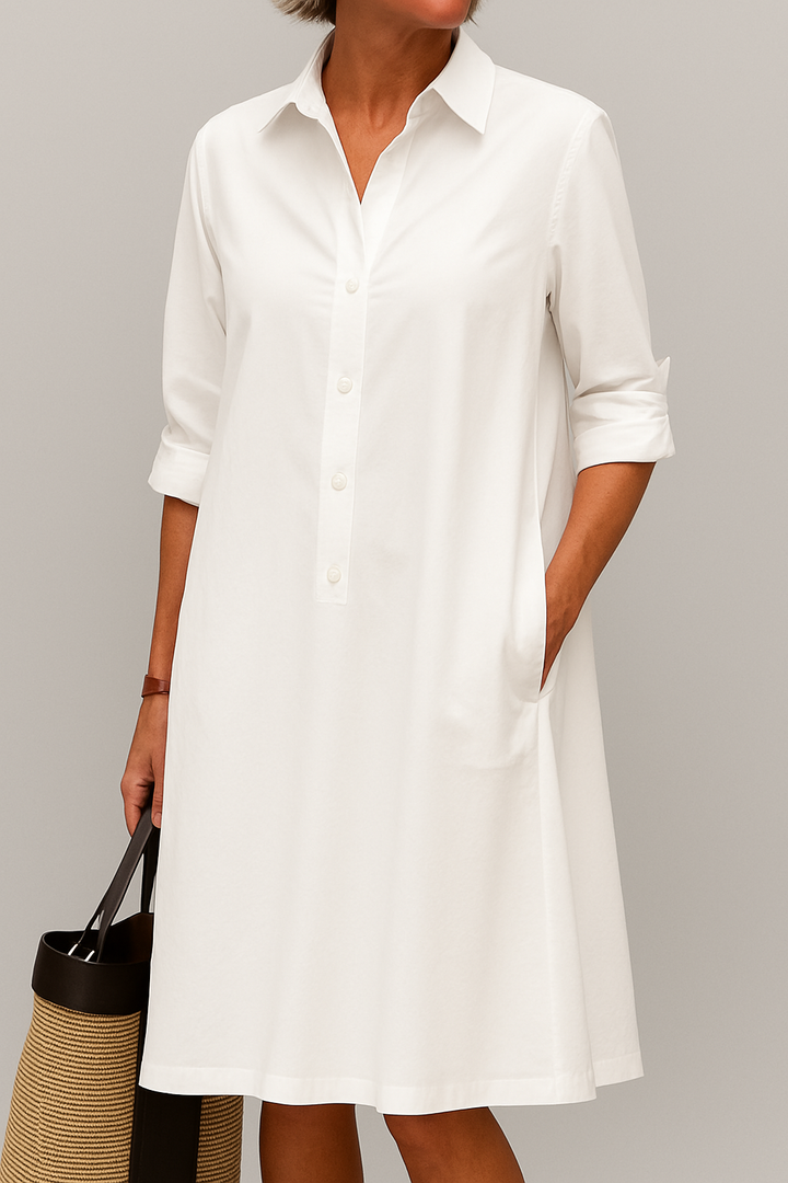 Claire – Everyday Shirt Dress | White / S | Toronty Ottawa