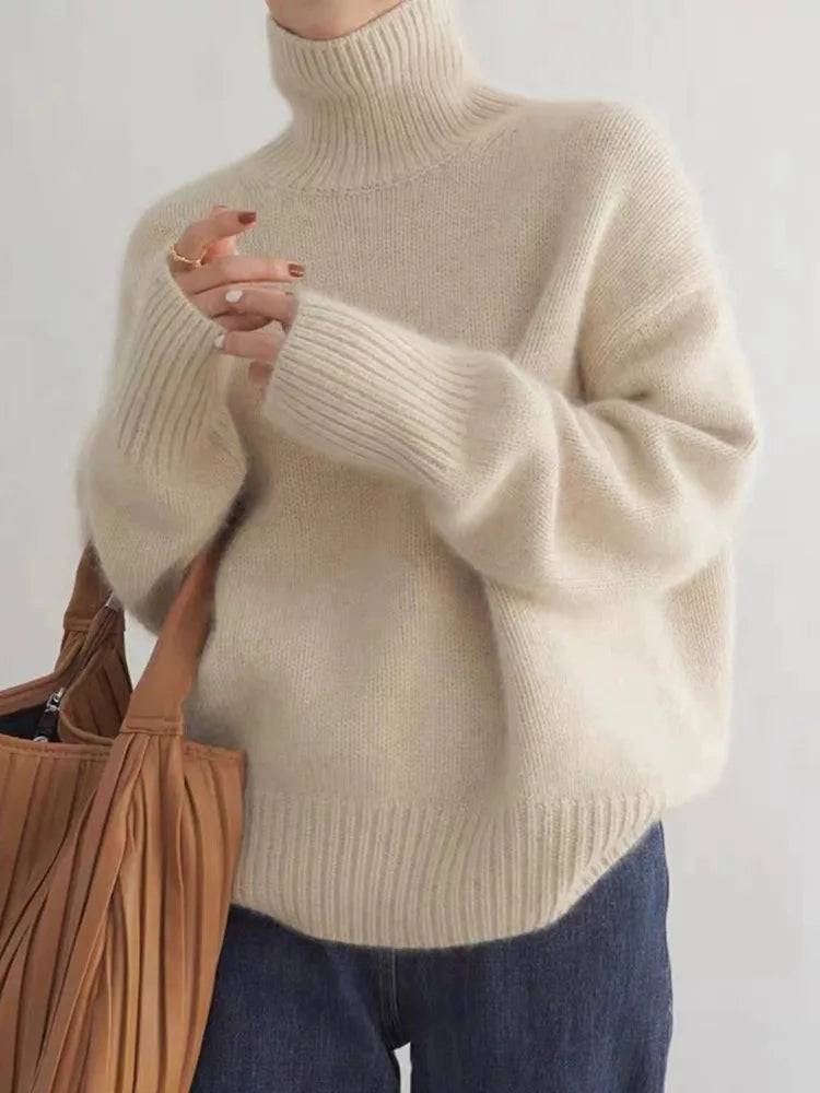 AGATHA™ - CLASSIC TURTLENECK SWEATER | Beige / M | Toronty Ottawa