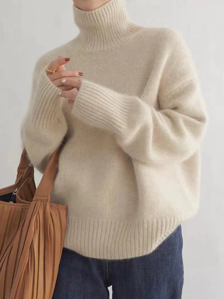 AGATHA™ - CLASSIC TURTLENECK SWEATER | Beige / M | Toronty Ottawa