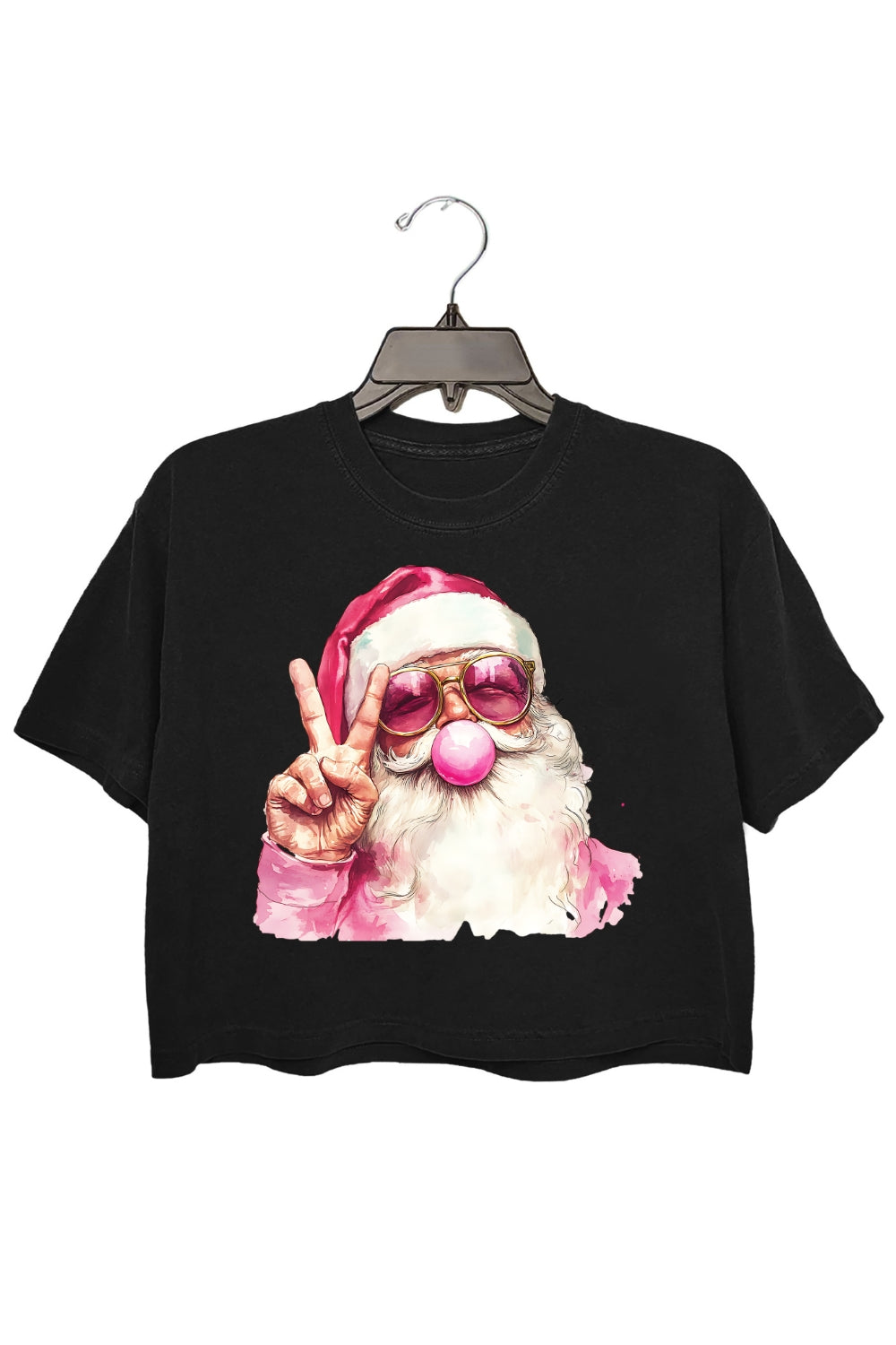 RetroSantaPop™ Women’s Christmas Bubble Crop Tee