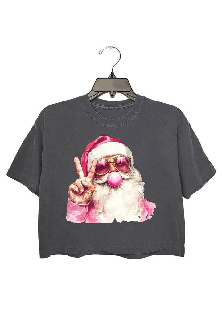 RetroSantaPop™ Women’s Christmas Bubble Crop Tee