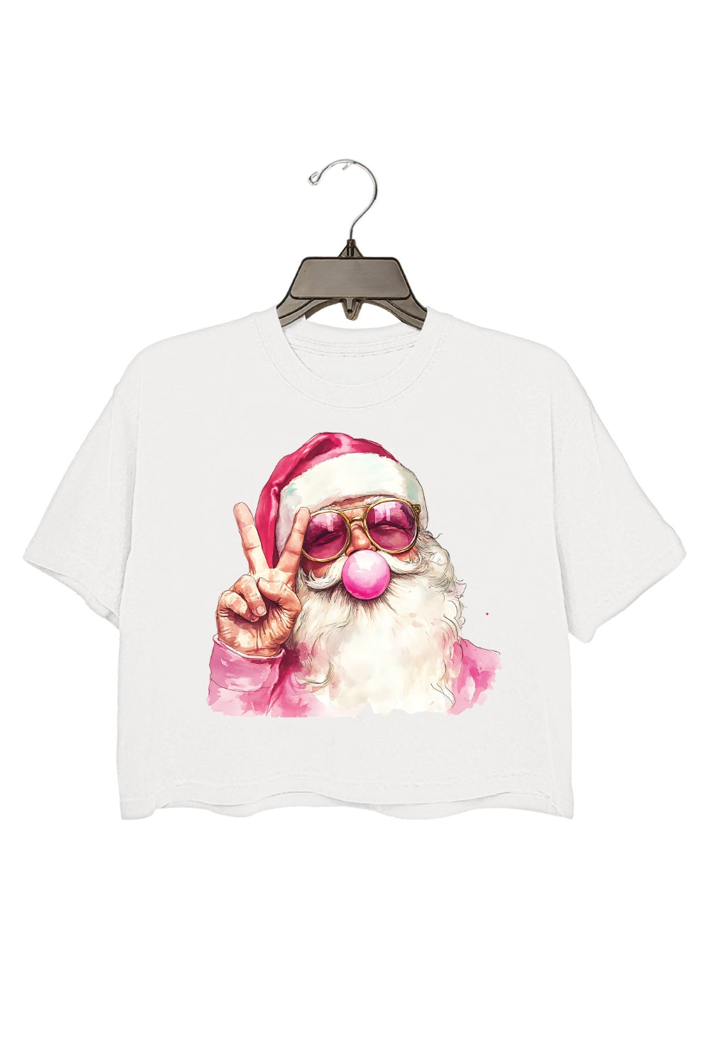 RetroSantaPop™ Women’s Christmas Bubble Crop Tee