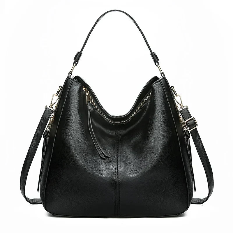 HARRIET - Leather shoulder bag | Black | Toronty Ottawa