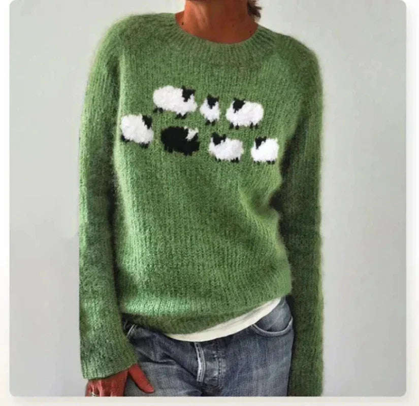 YASMINE™ - RETRO AUTUMN SWEATER | Green / S | Toronty Ottawa