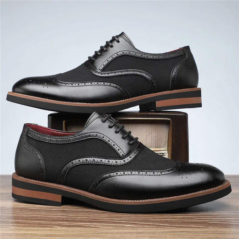 Kingsley™ Two-Tone Brogue — Sharp Style | Black / 7 | Toronty Ottawa
