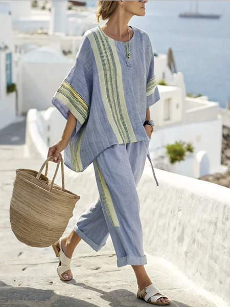 LioraEase™ Relaxed Two-Piece Set | Blue / S | Toronty Ottawa