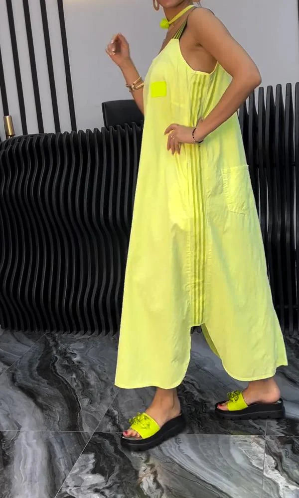 Meadowline™ | Striped Suspender Maxi Dress | Yellow (Almost sold out) / S | Toronty Ottawa