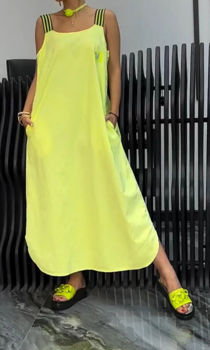 Meadowline™ | Striped Suspender Maxi Dress | Yellow (Almost sold out) / S | Toronty Ottawa