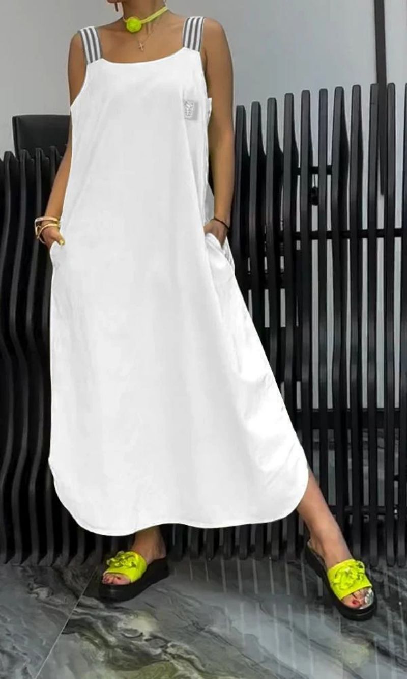 Meadowline™ | Striped Suspender Maxi Dress | White / S | Toronty Ottawa