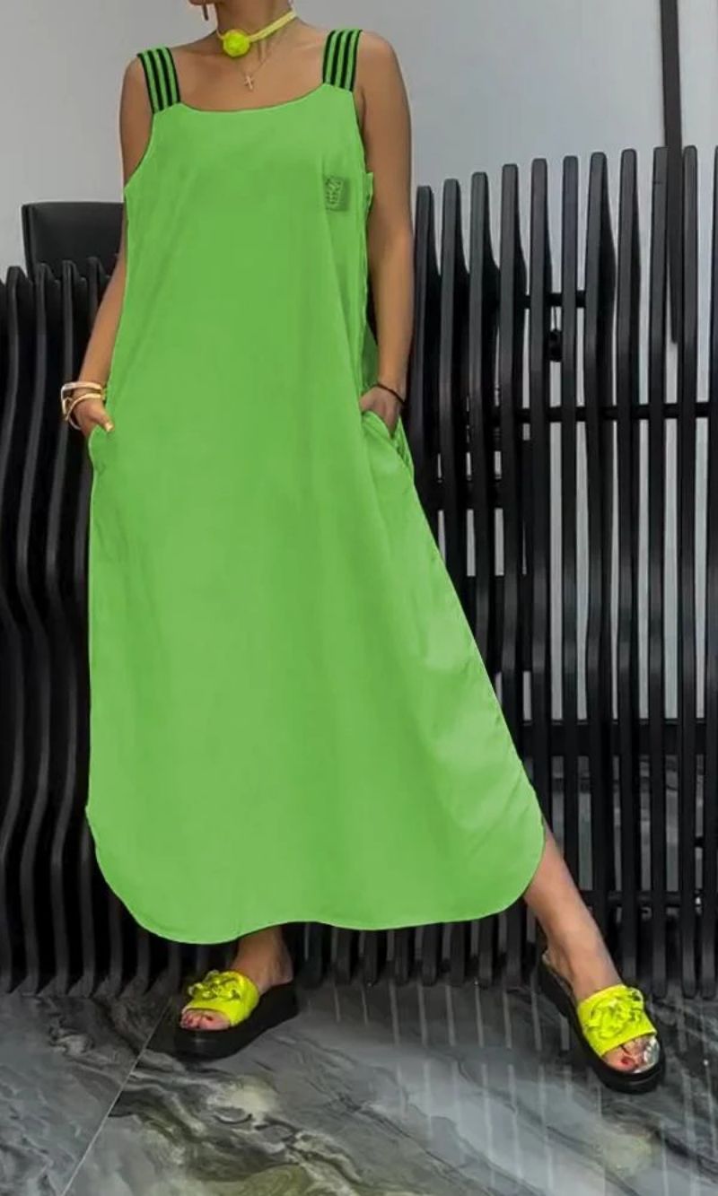 Meadowline™ | Striped Suspender Maxi Dress | Green / S | Toronty Ottawa