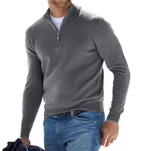 Larry | V-Neck Sweater with Zipper