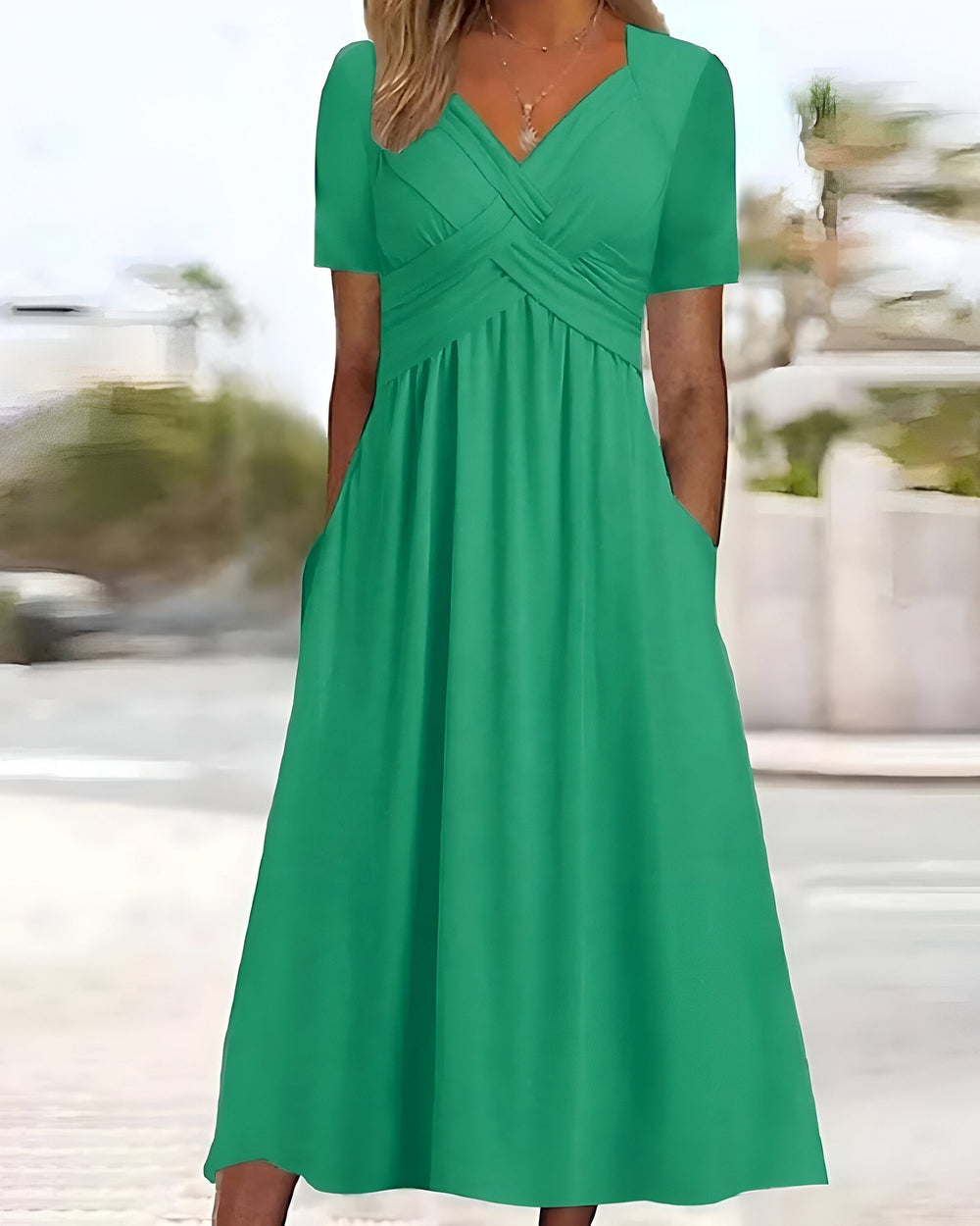 Lena - Timeless Elegance Dress | Green / S | Toronty Ottawa