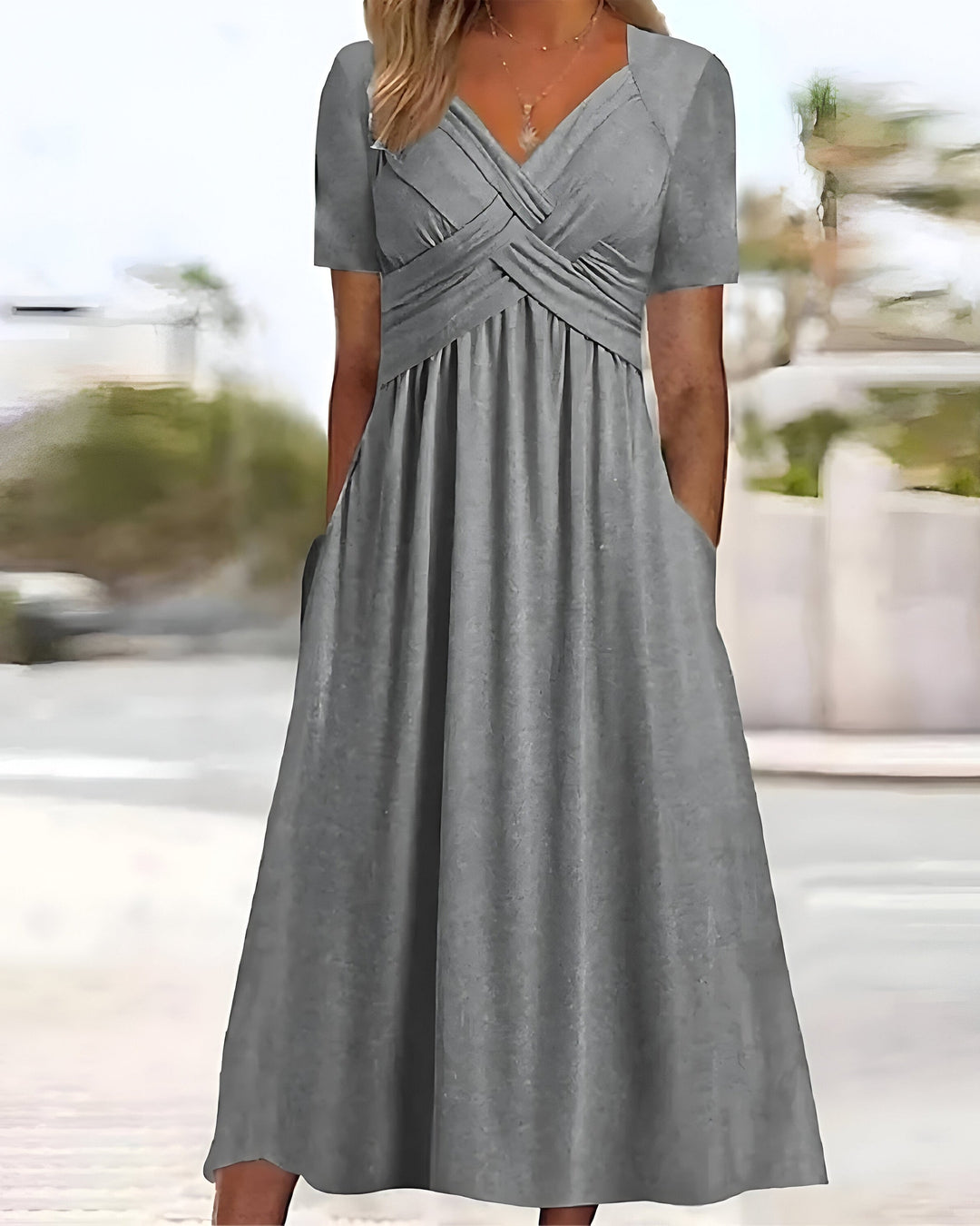 Lena - Timeless Elegance Dress | Grey / S | Toronty Ottawa