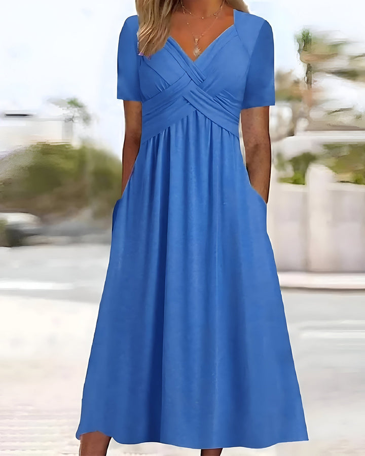 Lena - Timeless Elegance Dress | Blue / S | Toronty Ottawa