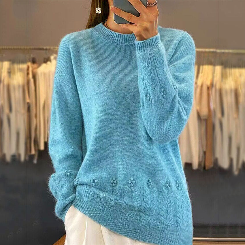 ALMA™ - FLORAL KNIT SWEATER | Blue / S | Toronty Ottawa