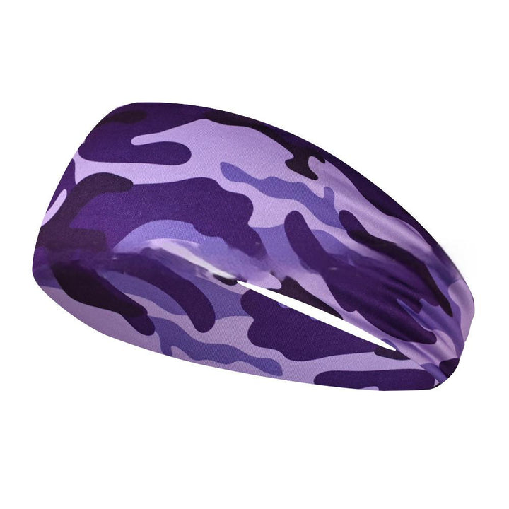 Camo Print Sports Headbands, Yoga Sport Sweat Headband, Yoga Hair Bands Head Sweat Bands | Purple | Toronty Ottawa