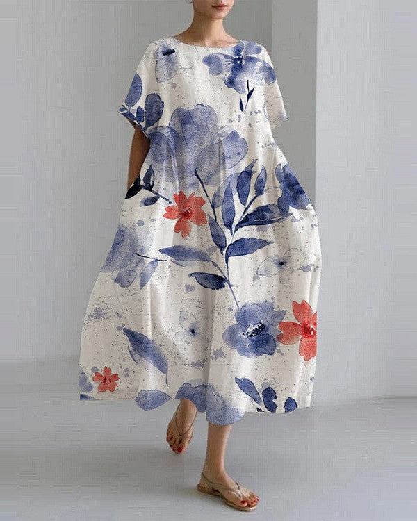 Sophie - The Floral Maxi Dress | Blue/ White / XS | Toronty Ottawa