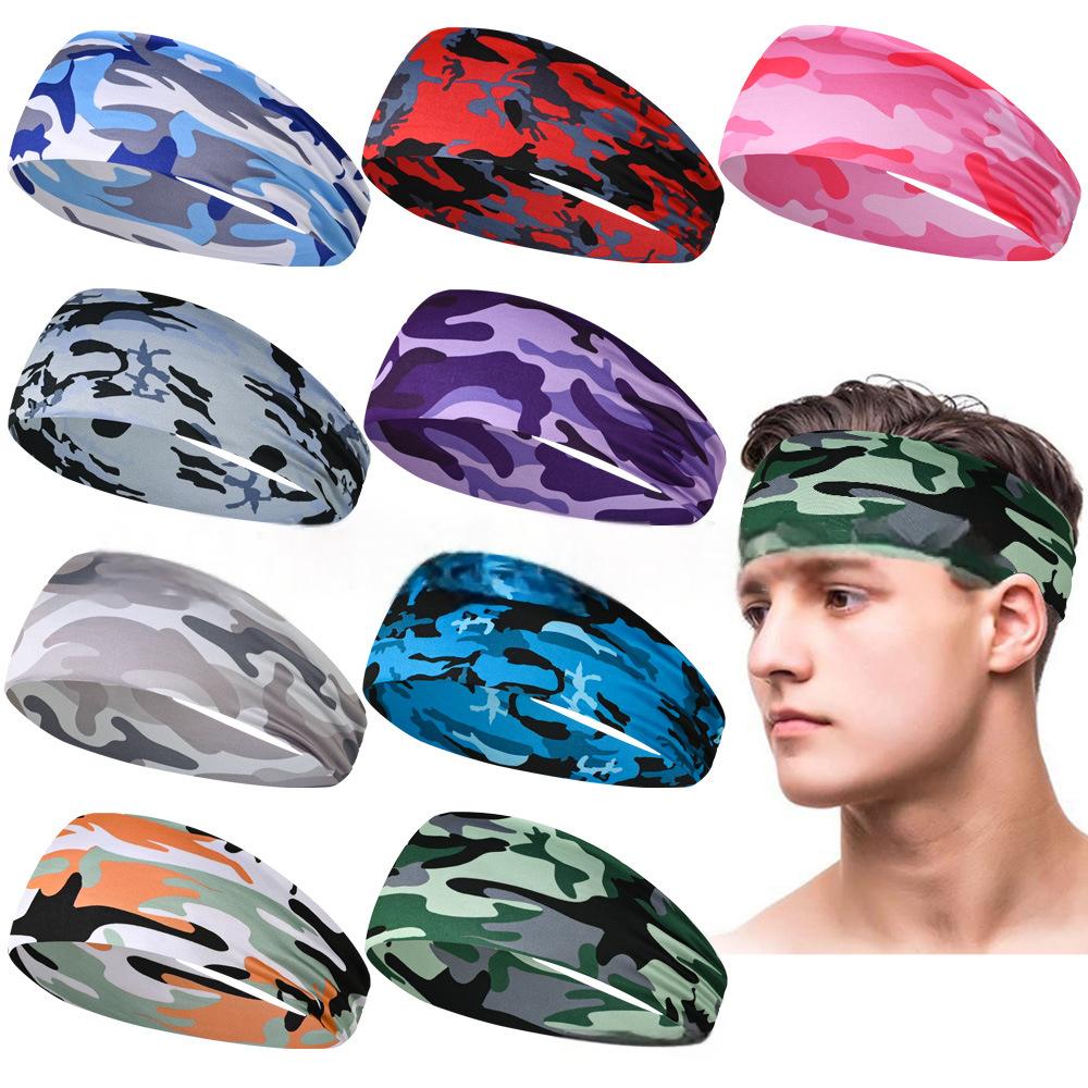 Camo Print Sports Headbands, Yoga Sport Sweat Headband, Yoga Hair Bands Head Sweat Bands | Green | Toronty Ottawa