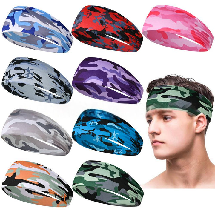 Camo Print Sports Headbands, Yoga Sport Sweat Headband, Yoga Hair Bands Head Sweat Bands | Green | Toronty Ottawa