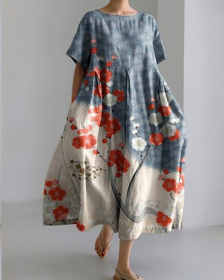 Sophie - The Floral Maxi Dress | Blue/ Beige / XS | Toronty Ottawa