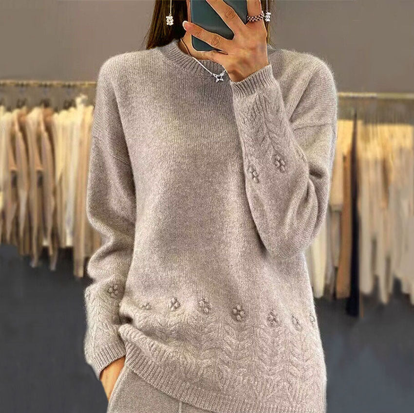 ALMA™ - FLORAL KNIT SWEATER | Brown / S | Toronty Ottawa