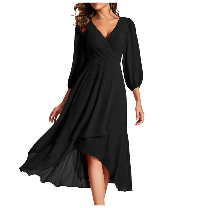 Vivienne – V-Neckline Elegant Dress | Black / S | Toronty Ottawa