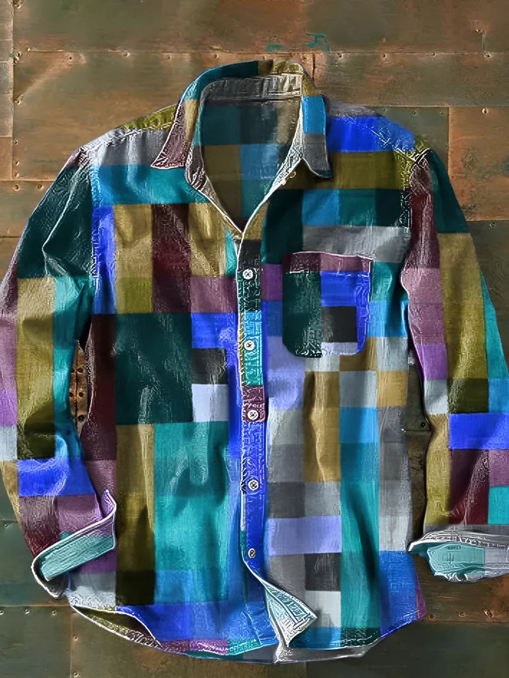 LeBoire™ Mosaic Patchwork Shirt | Blue / S | Toronty Ottawa