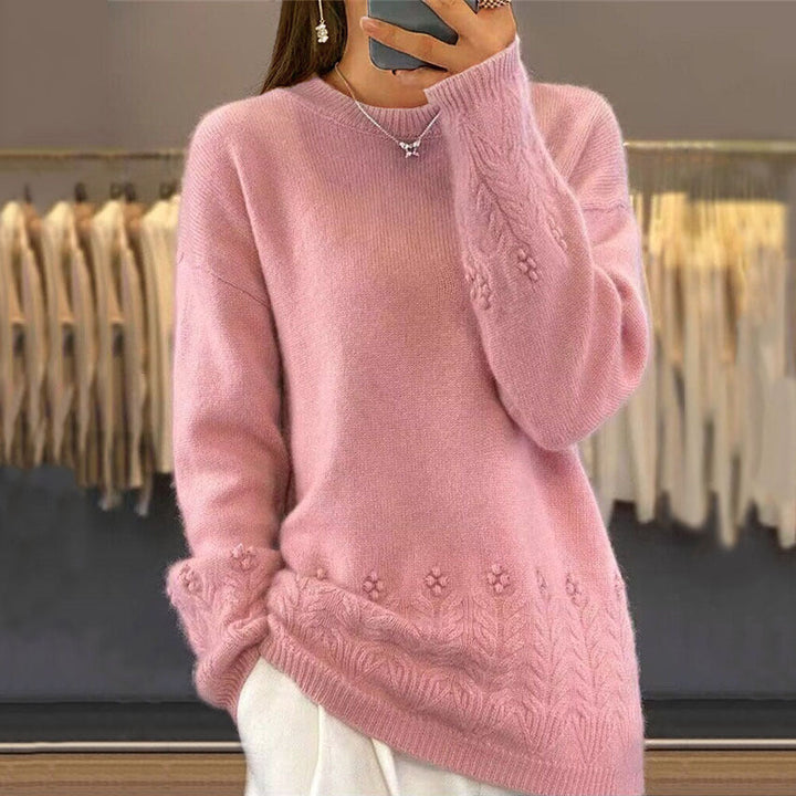 ALMA™ - FLORAL KNIT SWEATER | Pink / S | Toronty Ottawa