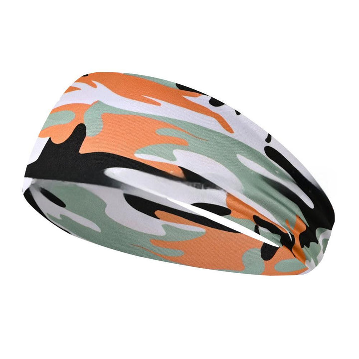 Camo Print Sports Headbands, Yoga Sport Sweat Headband, Yoga Hair Bands Head Sweat Bands | Orange | Toronty Ottawa