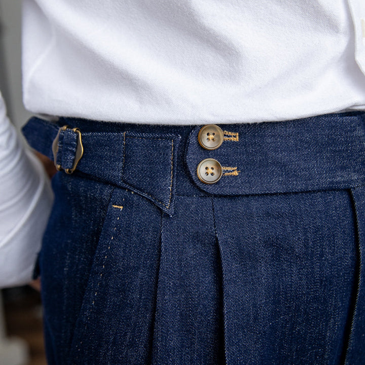 Stratford™ | Men’s Retro High-Waist Slim Denim Pants | Blue / 29 | Toronty Ottawa
