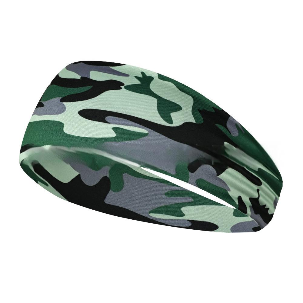 Camo Print Sports Headbands, Yoga Sport Sweat Headband, Yoga Hair Bands Head Sweat Bands | Green | Toronty Ottawa