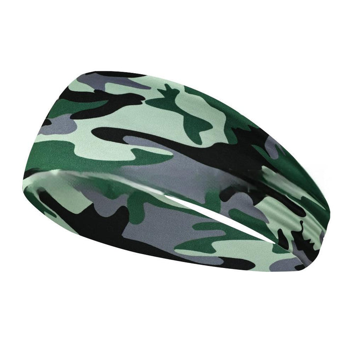 Camo Print Sports Headbands, Yoga Sport Sweat Headband, Yoga Hair Bands Head Sweat Bands | Green | Toronty Ottawa