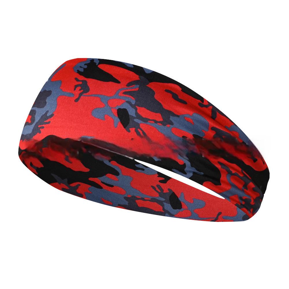 Camo Print Sports Headbands, Yoga Sport Sweat Headband, Yoga Hair Bands Head Sweat Bands | Red | Toronty Ottawa