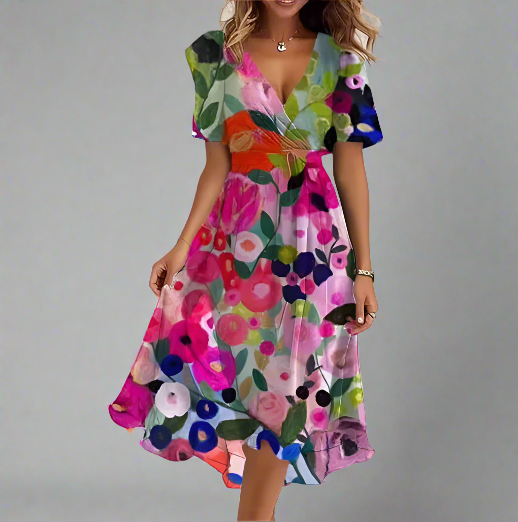 Aisling – The Elegant Floral Dress | Multi Colour Floral / S | Toronty Ottawa