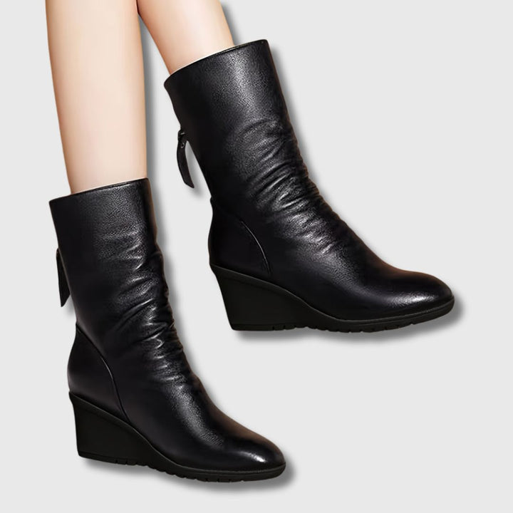 Élisa™ | Wedge Heel Mid-Calf Boots