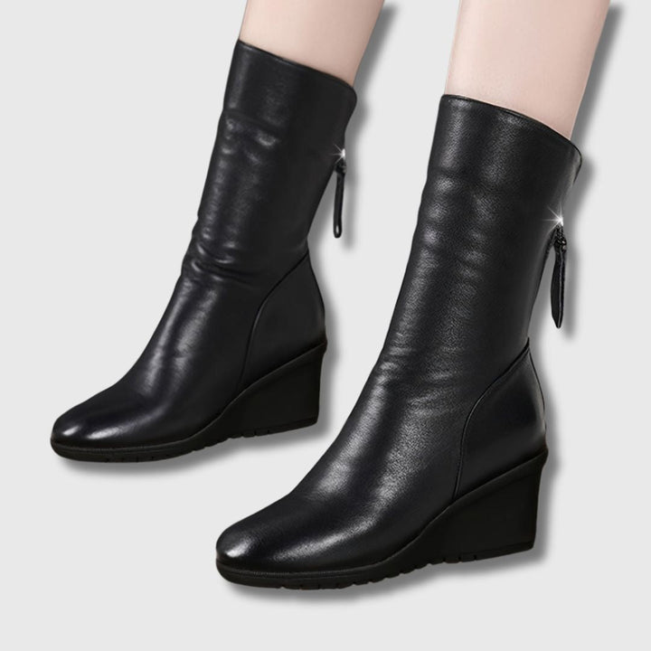 Élisa™ | Wedge Heel Mid-Calf Boots