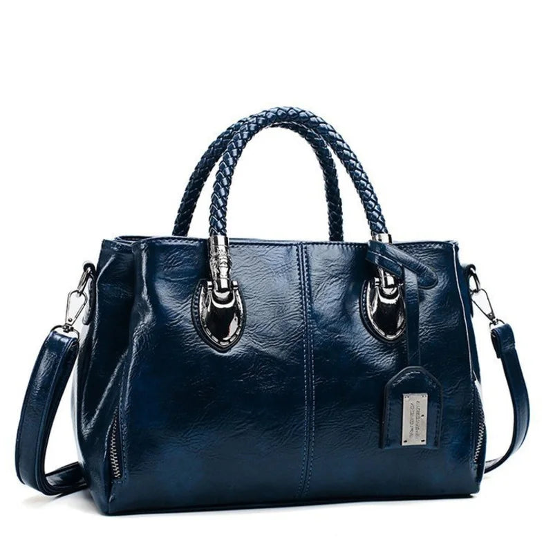 Pia® | Elegant Bag with Braided Handles | Blue | Toronty Ottawa