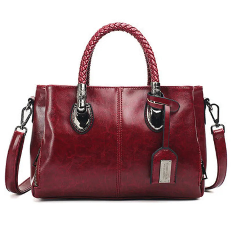 Pia® | Elegant Bag with Braided Handles | Wine Red | Toronty Ottawa