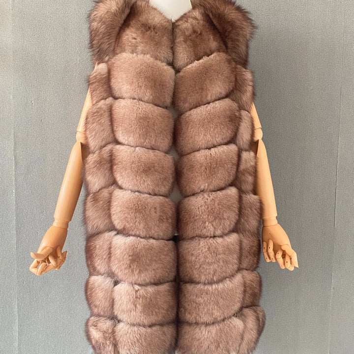 Seraphine Luxe Fox Fur & Cashmere Coat