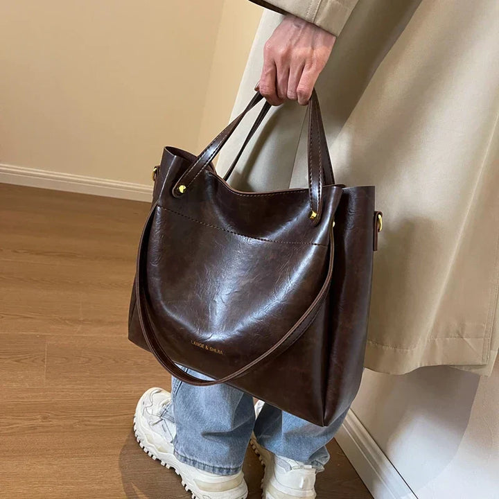 Lange® | Elegant bag with Double handles | Brown | Toronty Ottawa