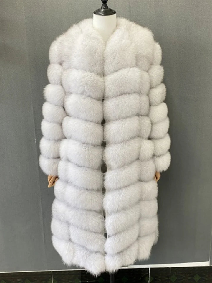Seraphine Luxe Fox Fur & Cashmere Coat