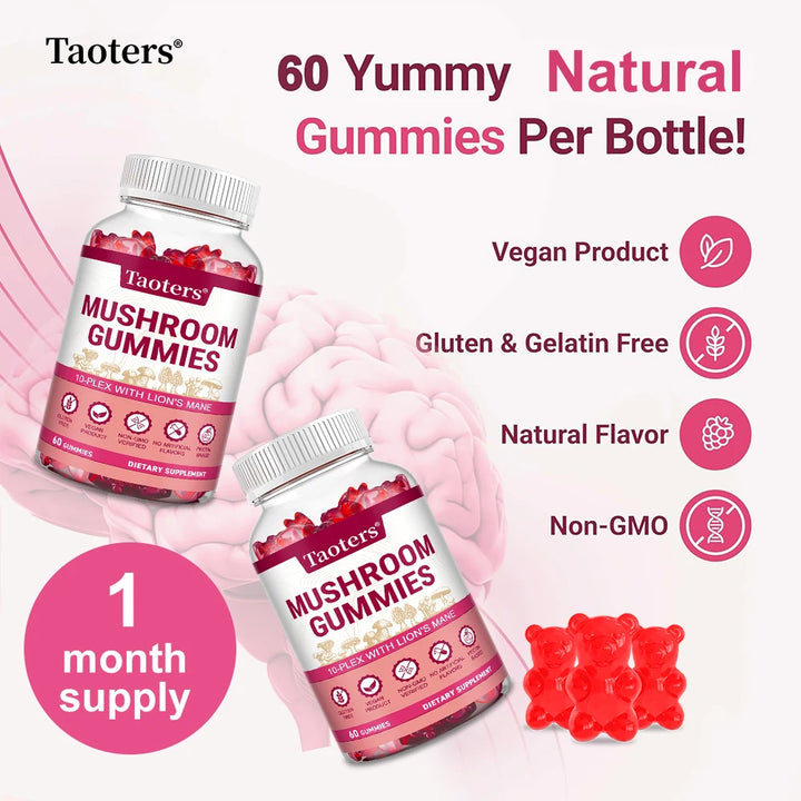 Mushroom Gummies — Brain & Immune Support (Taoters)