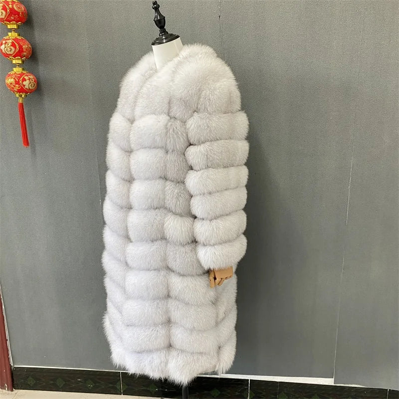 Seraphine Luxe Fox Fur & Cashmere Coat