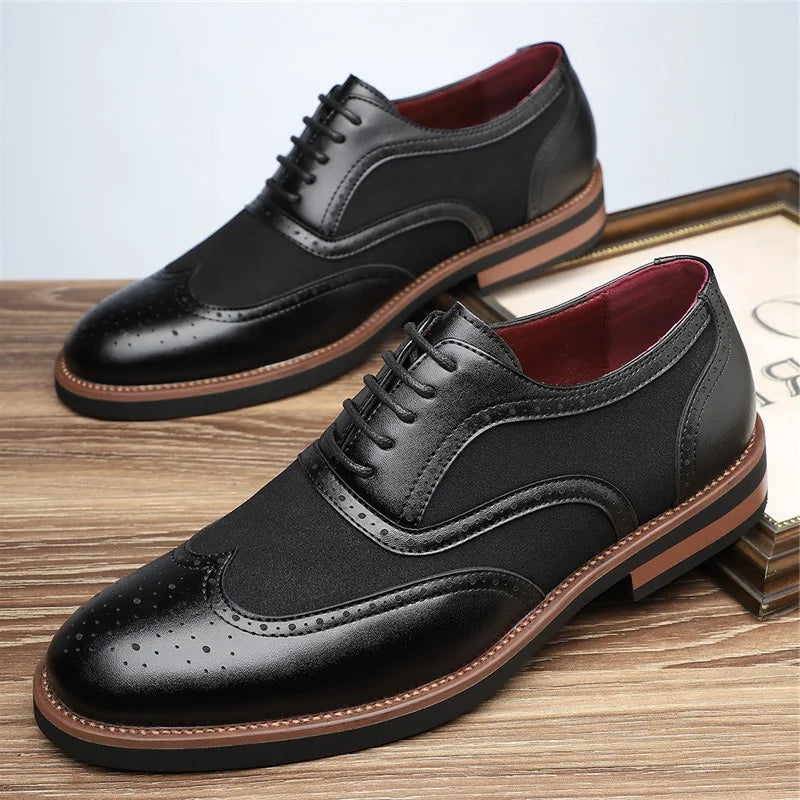 Kingsley™ Two-Tone Brogue — Sharp Style | Black / 7 | Toronty Ottawa