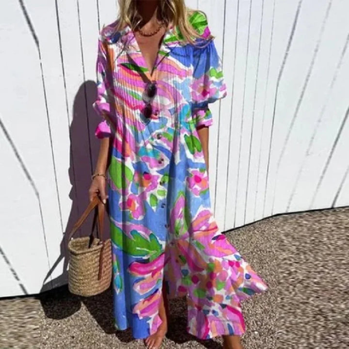 Charlotte - Graceful Floral Dress | Pink / S | Toronty Ottawa
