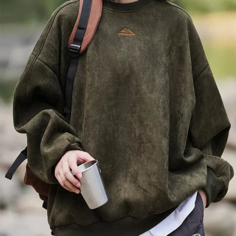 HORIZON™ - SLEEK SUEDE PULLOVER | Moss / S | Toronty Ottawa